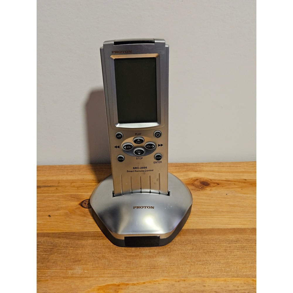 Proton SRC-2000 Smart Remote Control with Charging Base Silver LCD Screen
